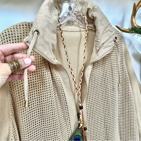 Safari MESH boho spring/summer cardigan/cover up/jscket resort cruise vacay vibe - Picture 5 of 12